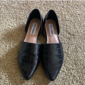 Steve Madden Talent Black Crocodile D’Orsay Flats